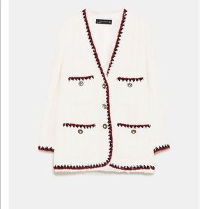 Zara tweed jacket with trims